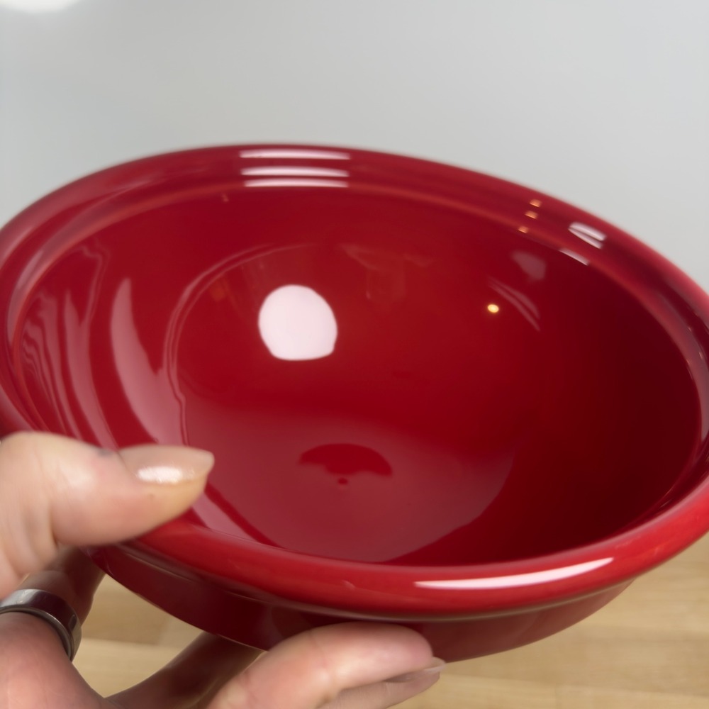 Emile Henry France Red Ceramic Mixing Bowl 8 Inch Round Stoneware 34.20 - Picture 10 of 11